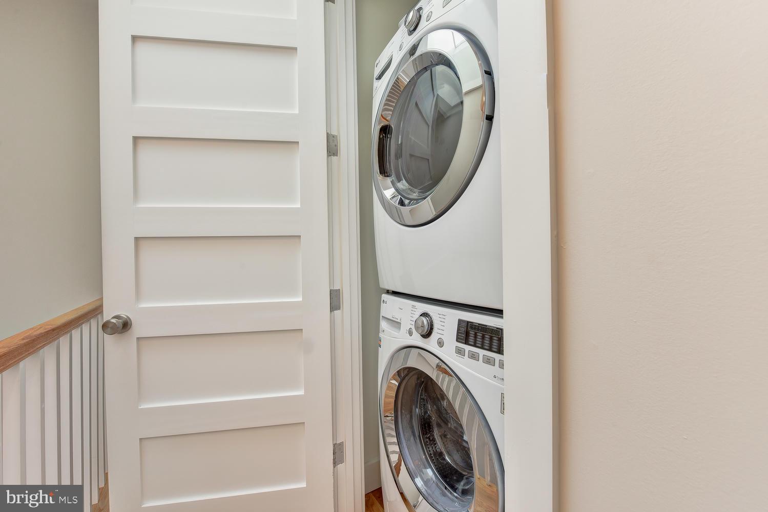 1017 7th Street Northeast Washington, DC 20002 - Photo 26 of 52 Stacked Full Sized Washer Dryer On Bedroom Level