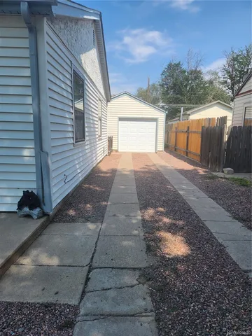 a view of backyard of house