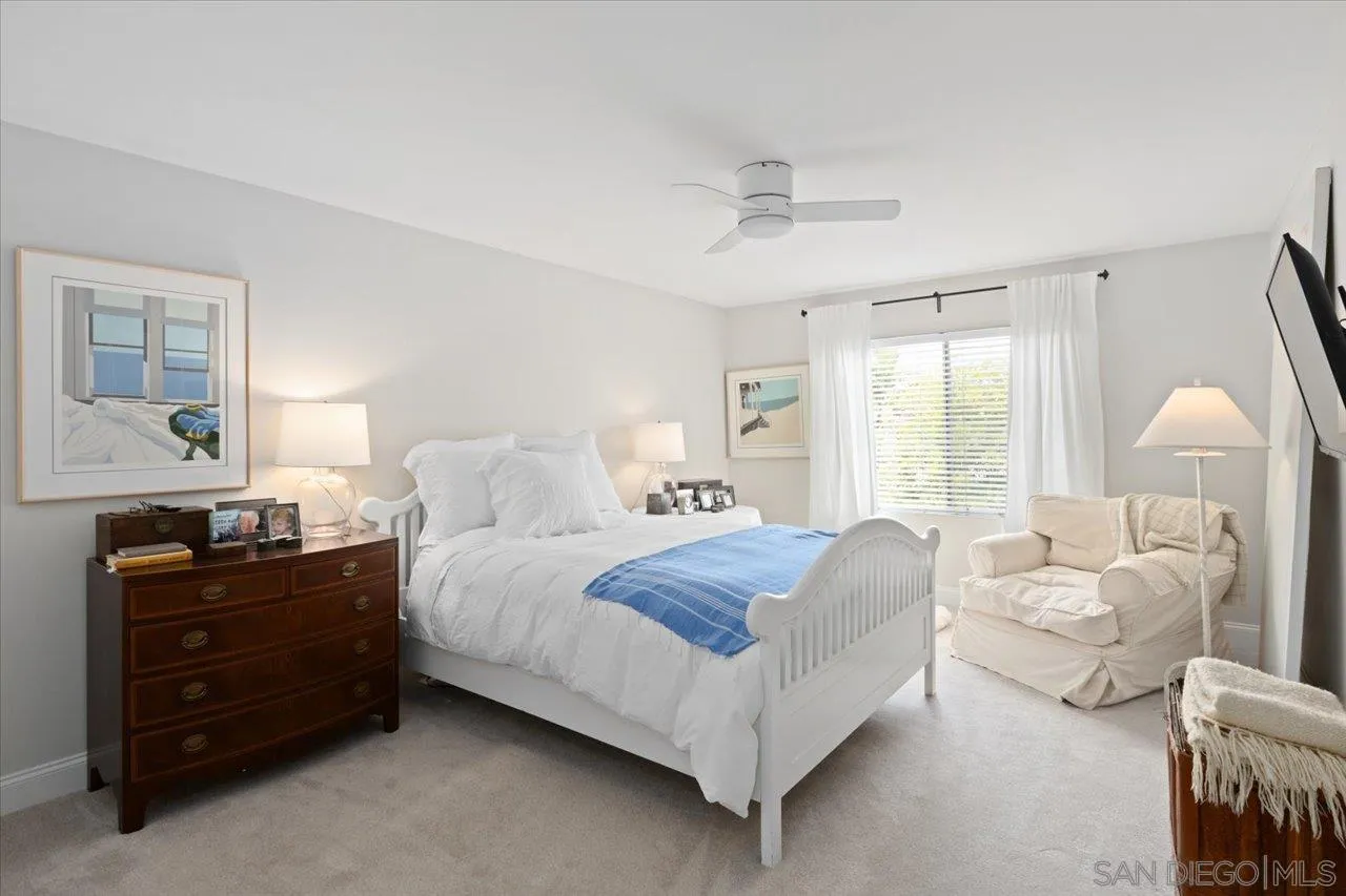 1763 Edgefield Lane Encinitas, CA 92024 - Photo 17 of 31 a spacious bedroom with a bed and a couch