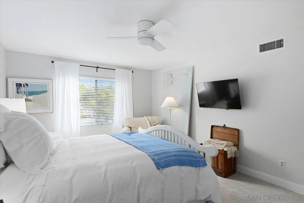 1763 Edgefield Lane Encinitas, CA 92024 - Photo 18 of 31 a bedroom with a bed and a flat screen tv