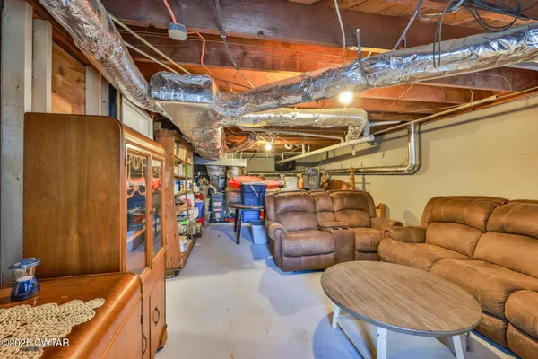 a view of outdoor living space with seating