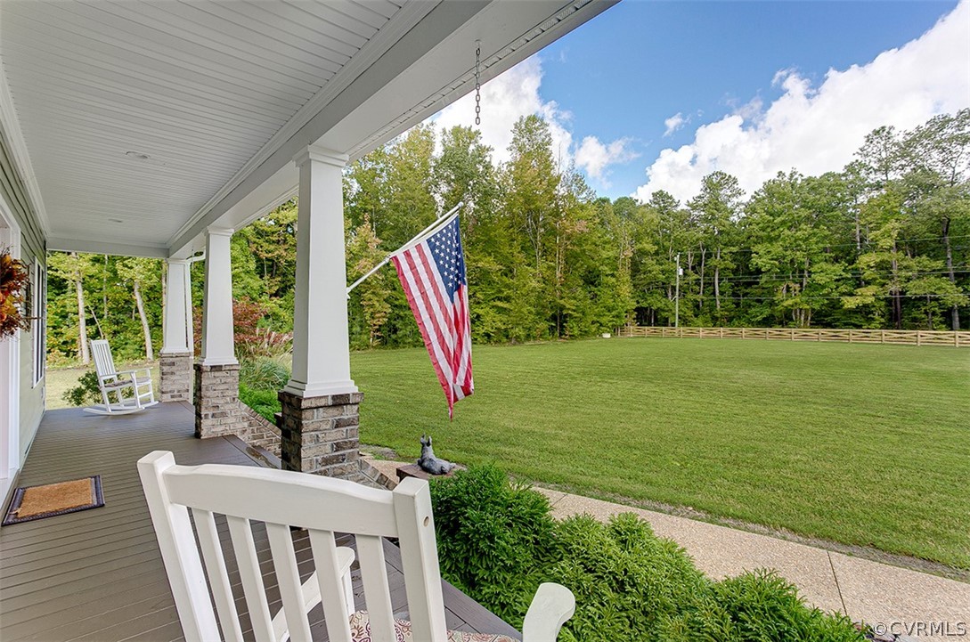 You will enjoy lots of front porch sitting!
