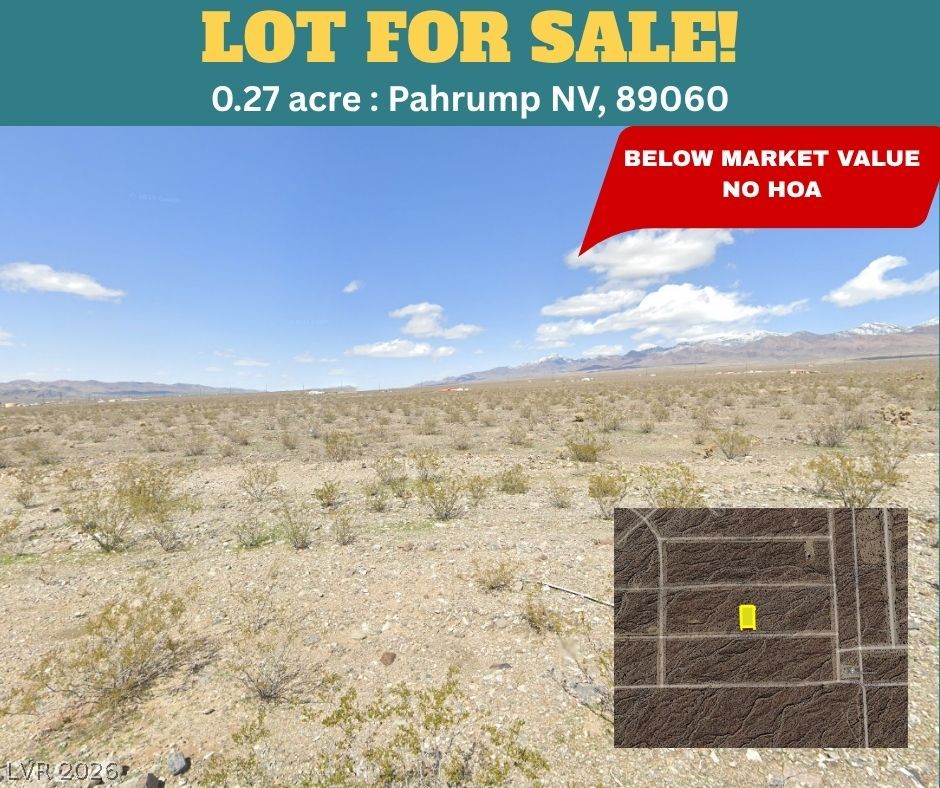 1661 Dynamite Road Pahrump, NV 89060 - Photo 1 of 13 A spacious desert parcel awaits your vision, framed by distant mountains and a vast sky.