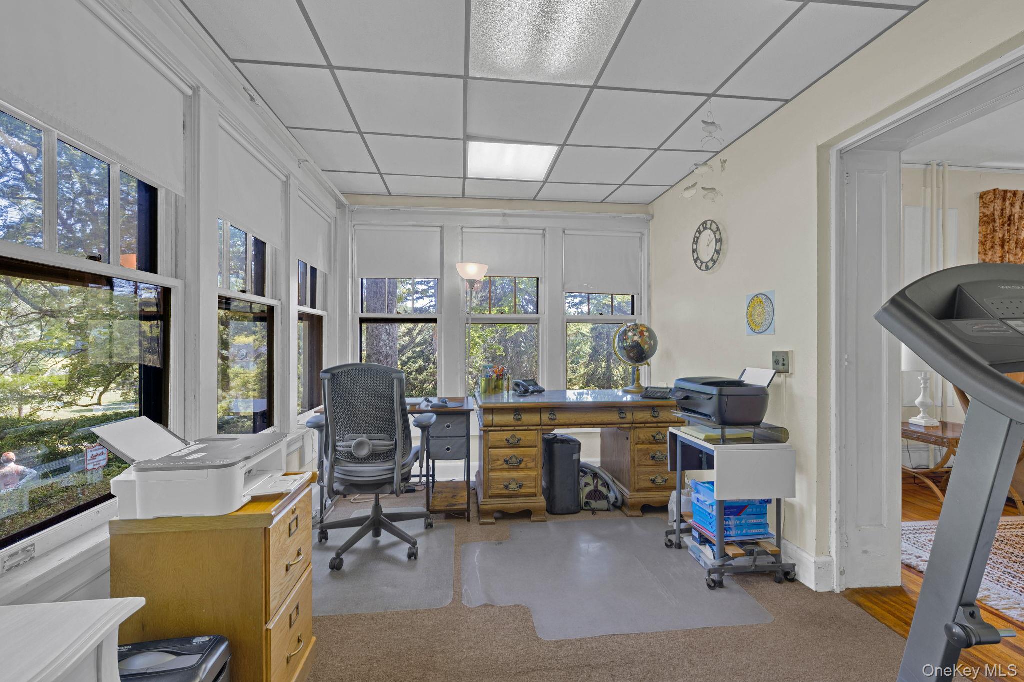 470 Little Britain Road Newburgh, NY 12550 - Photo 21 of 45 Home office featuring a drop ceiling and light colored carpet