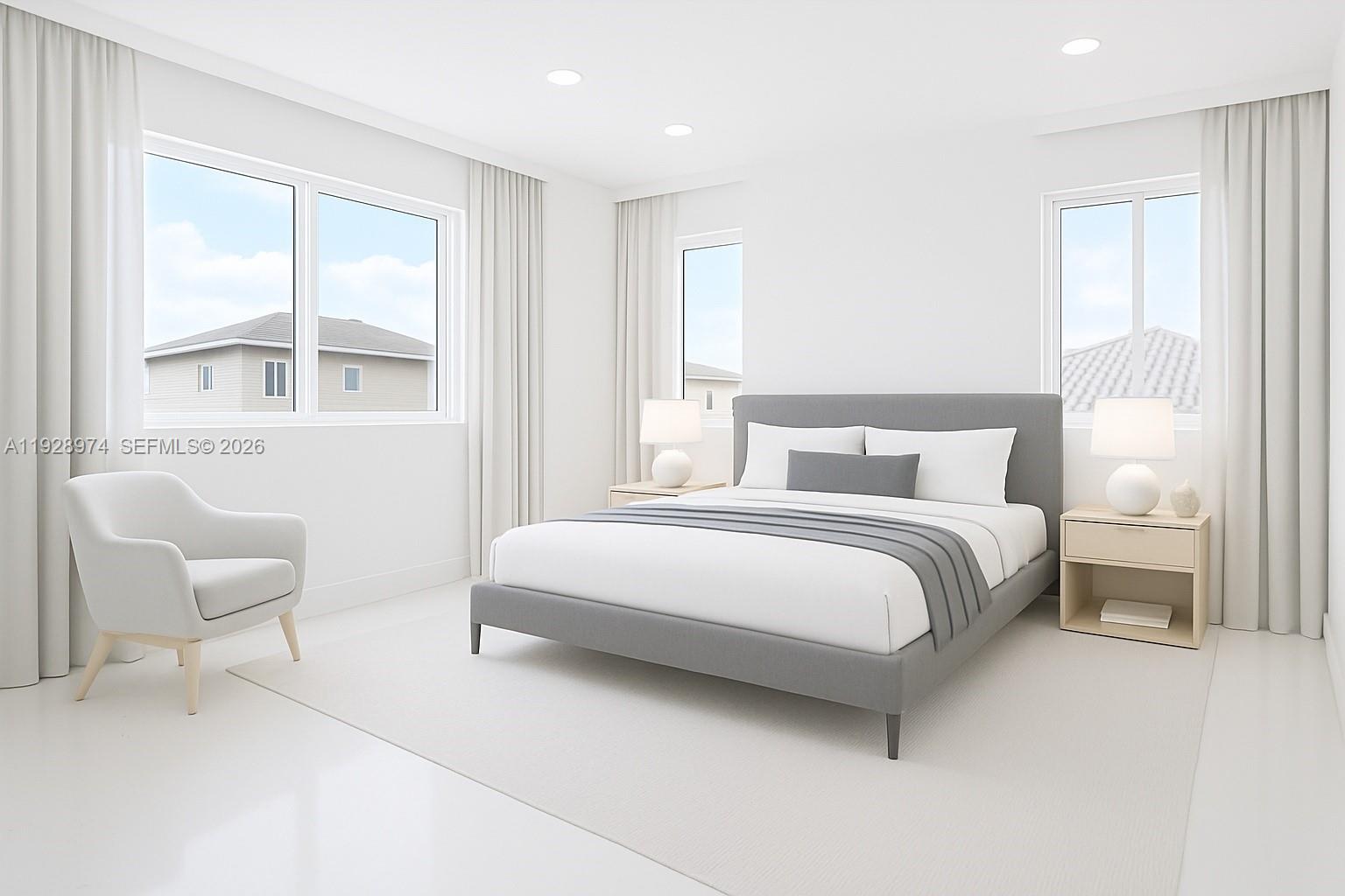 15064 Southwest 30th Terrace Miami, FL 33185 - Photo 41 of 60 a bedroom with a bed chair and window