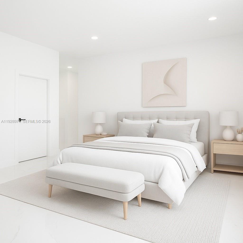 15064 Southwest 30th Terrace Miami, FL 33185 - Photo 48 of 60 a bedroom with a bed and a night stand