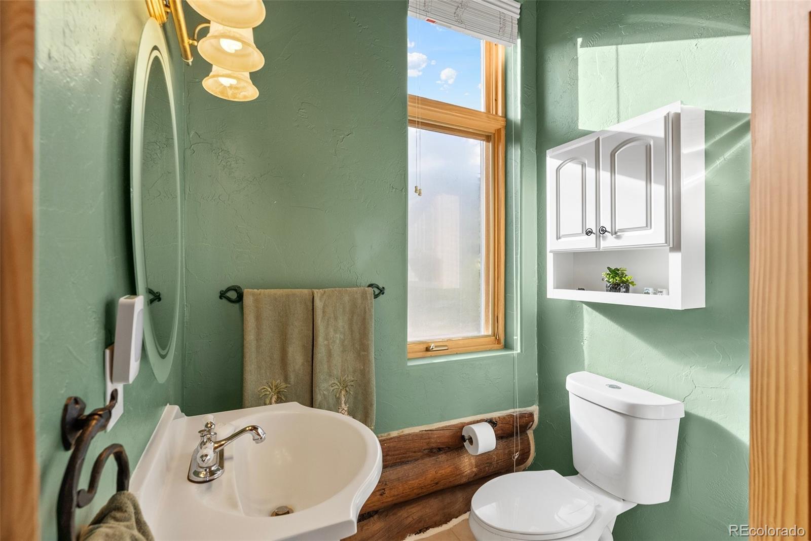 96 Eva Road Idaho Springs, CO 80452 - Photo 23 of 34 a bathroom with a sink a toilet and mirror