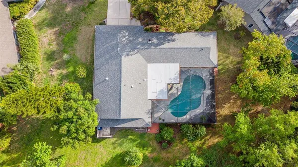 an aerial view of a house