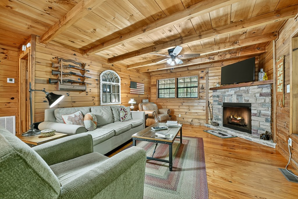 1431 Cashes Valley Lane Cherry Log, GA 30522 - Photo 48 of 57 a living room with furniture and a fireplace