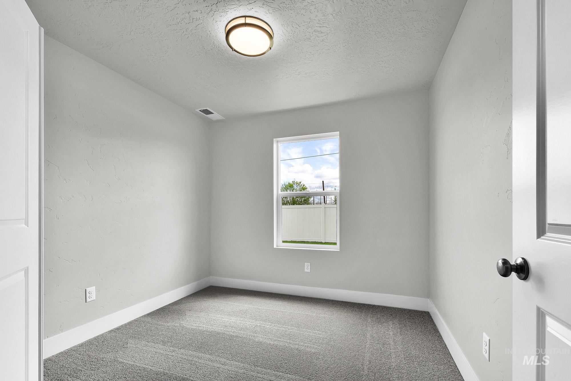320 North 12th Parma, ID 83660 - Photo 28 of 34 Light-filled room featuring neutral wall finishes, grey carpet flooring, white trim, and a ceiling-mounted light fixture