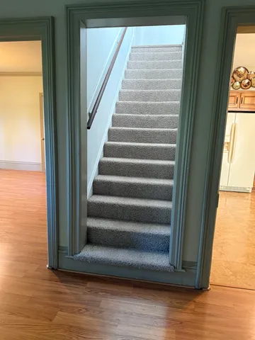 a view of hallway with stairs