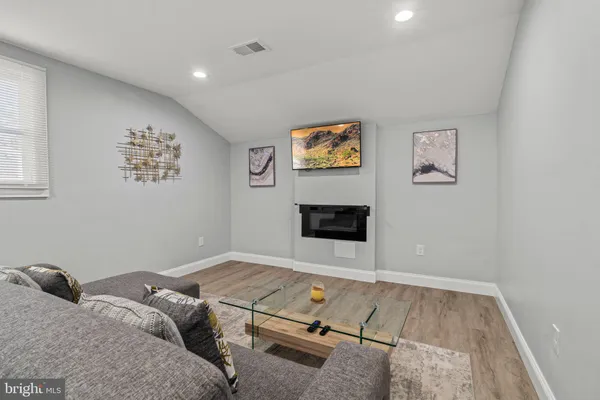 a living room with furniture