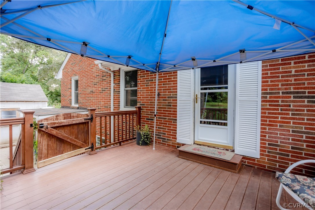 3160 Mountclair Road Chester, VA 23831 - Photo 43 of 50 a view of a patio with wooden floor and roof