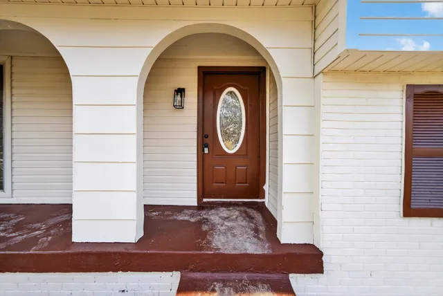 a view of a door of the house