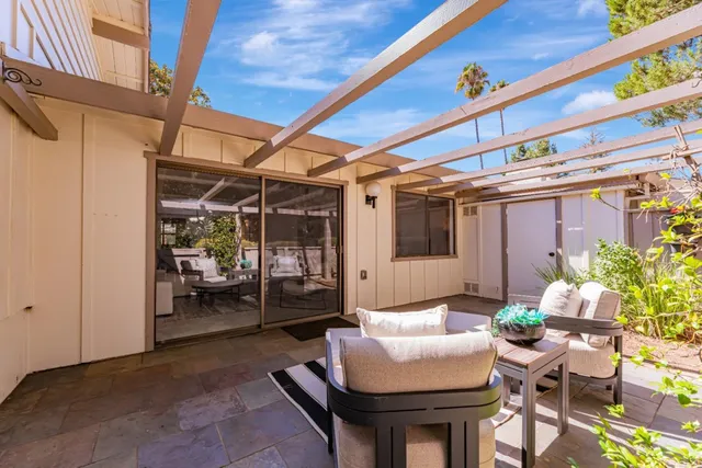 a house view with a seating space