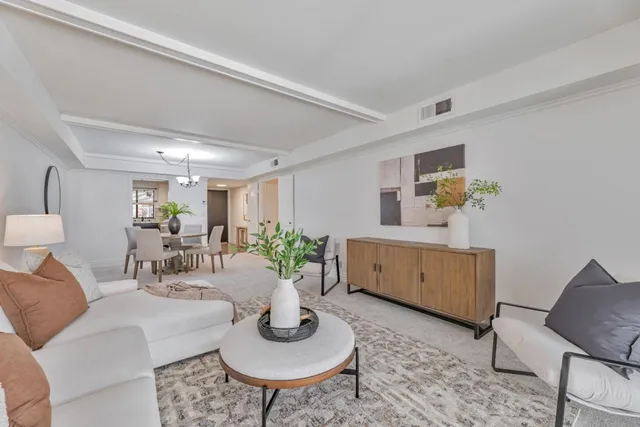 a living room with furniture