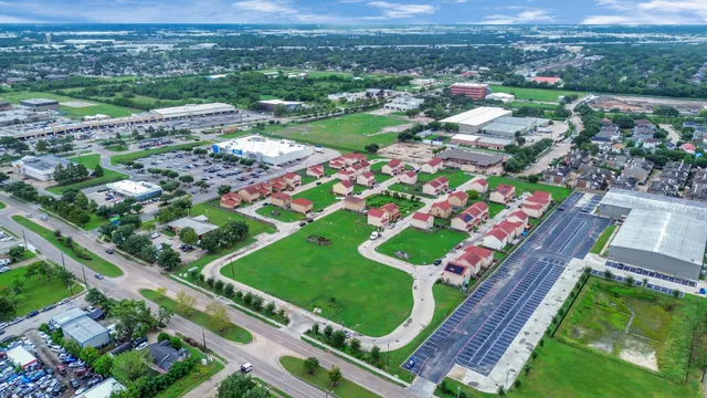 an aerial view of a city