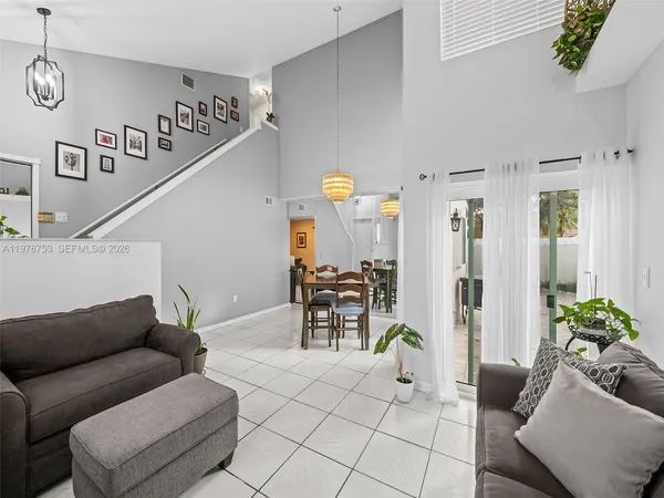 a living room with furniture