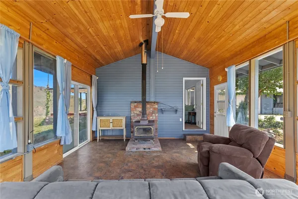 a outdoor living space with patio furniture