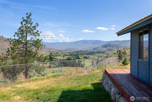 a view of a road with a mountain view