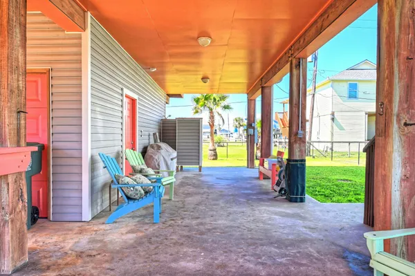 a view of outdoor space with seating area