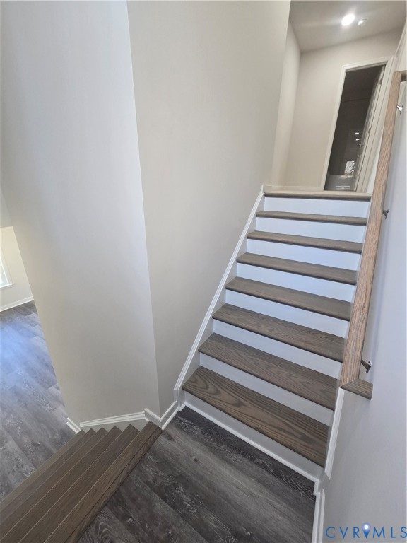 12084 Red Pine Road Ruther Glen, VA 22546 - Photo 22 of 49 Staircase with wood finished floors and baseboards
