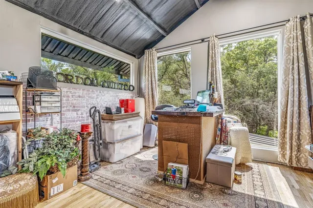 a bed room with a bed and a walk in closet