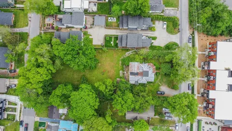 an aerial view of multiple house