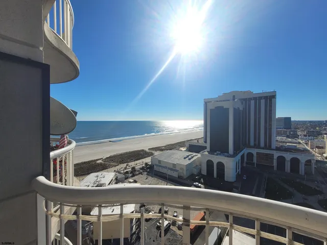 a view of a balcony with an outdoor space