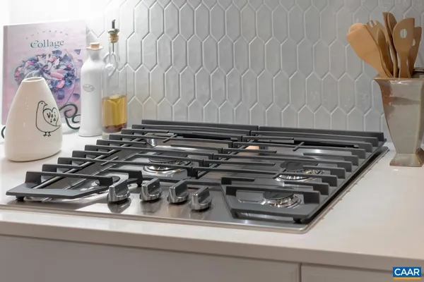 a close up of a stove top oven