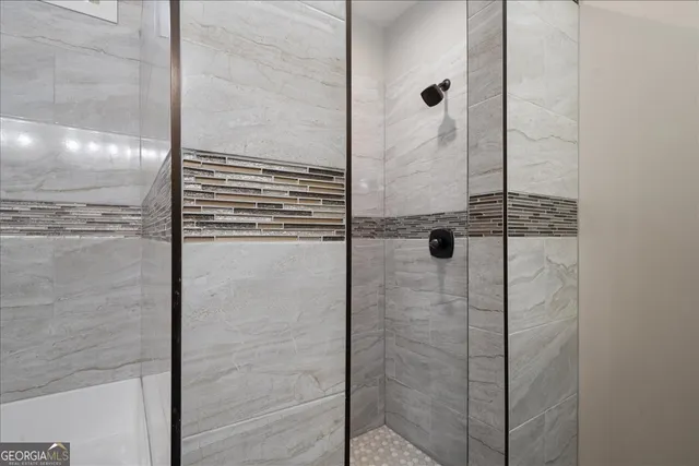 a bathroom with a shower