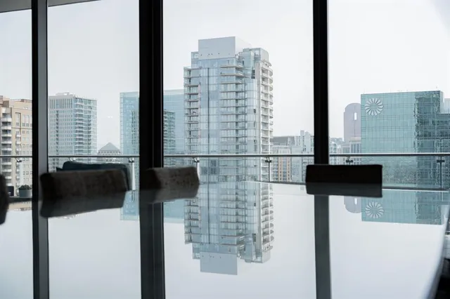 a view of a city from a balcony