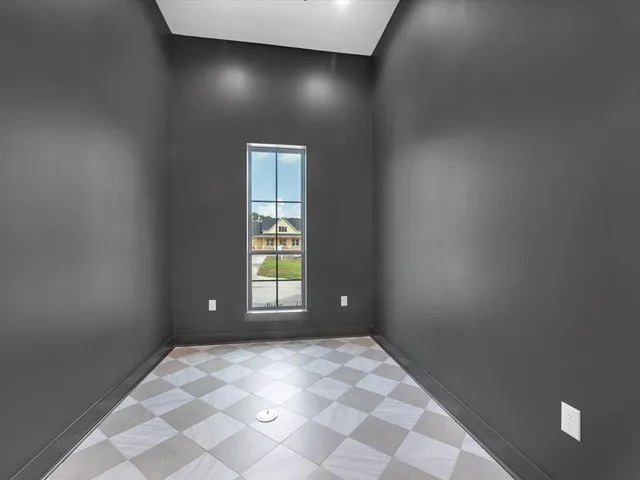 an empty room with a window