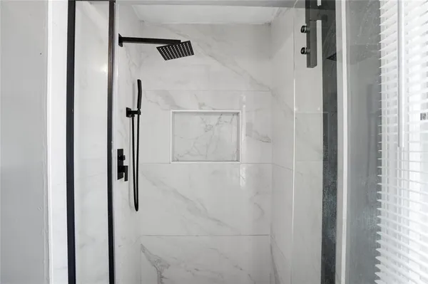 a bathroom with a shower