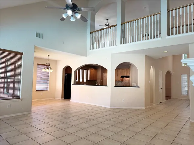 a view of livingroom with chandelier