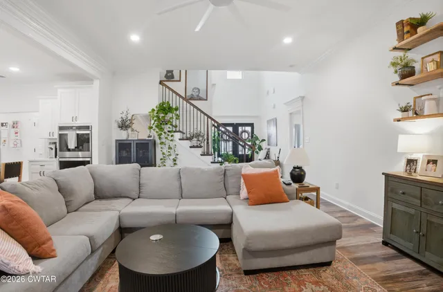 a living room with furniture