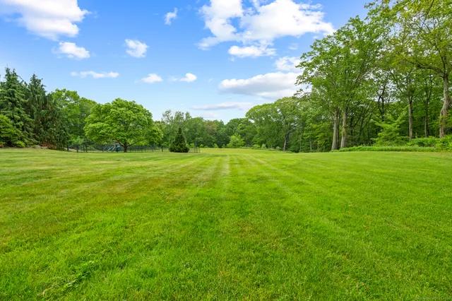 a backyard of a house with lots of green space