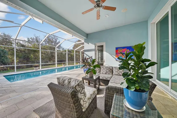 a living room with furniture potted plant and a potted plant