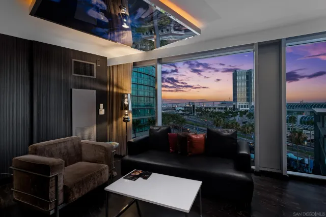 a living room with furniture