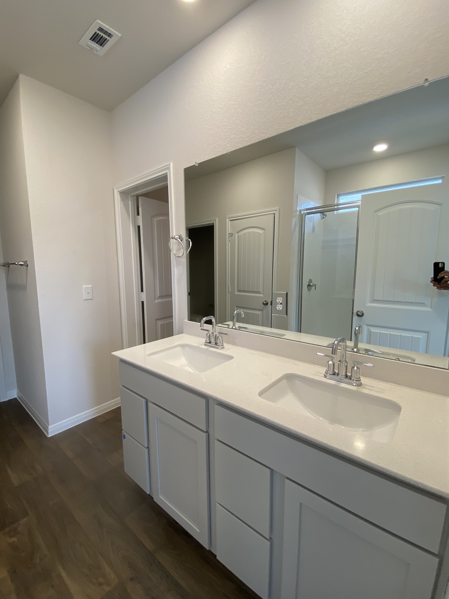 236 Sunniberg Loop Georgetown, TX 78626 - Photo 11 of 22 Clean lines and a spacious dual vanity define this modern bathroom.