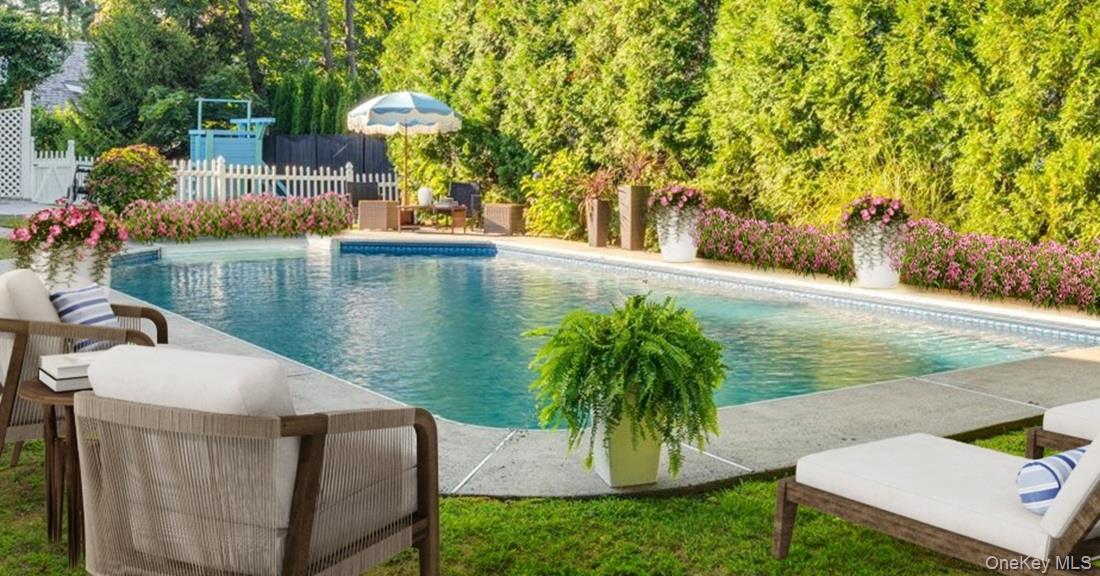 Full size pool  and patio area