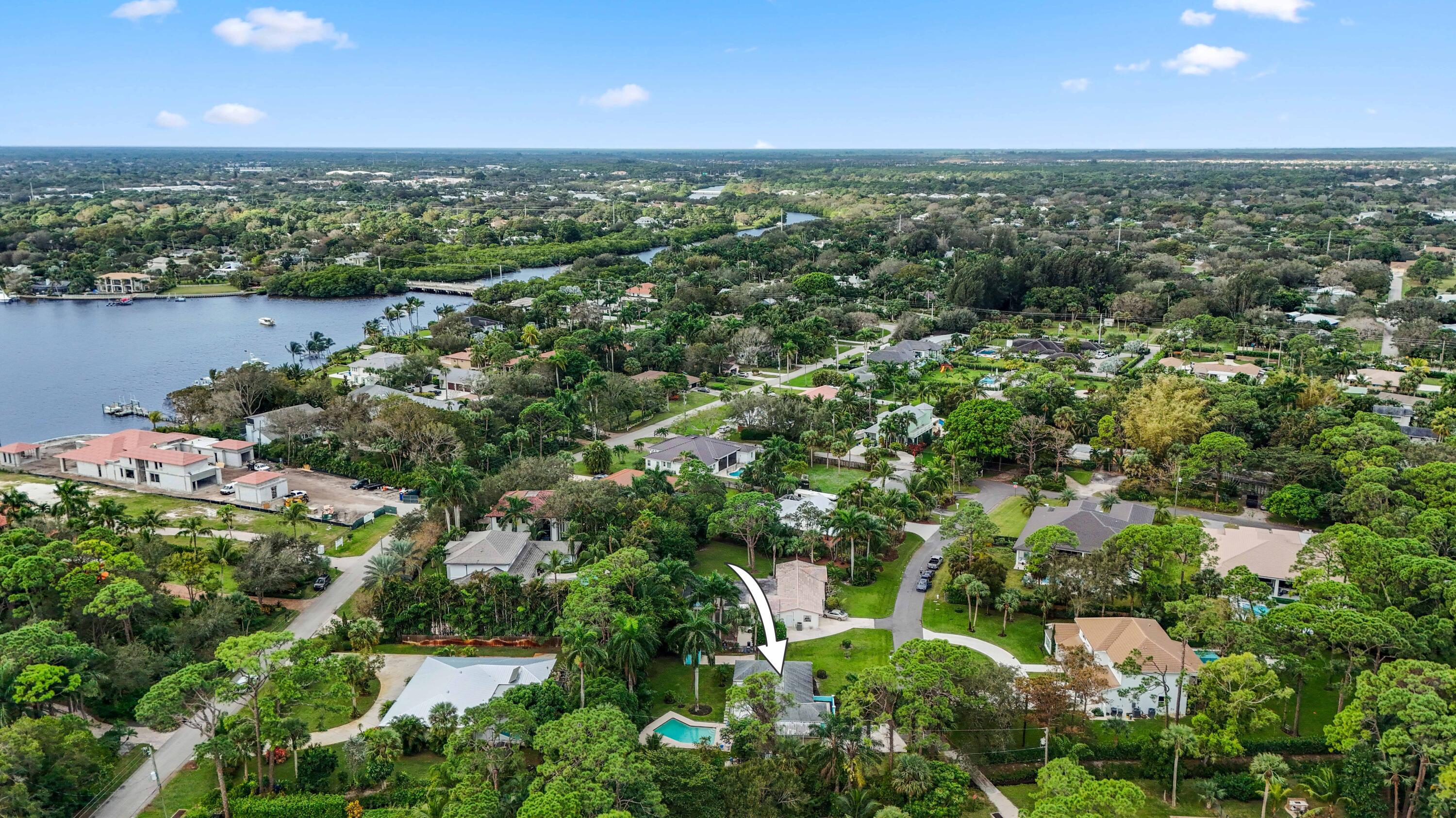 5554 Hibiscus Road Jupiter, FL 33458 - Photo 64 of 66 Aerial with Loxahatchee River