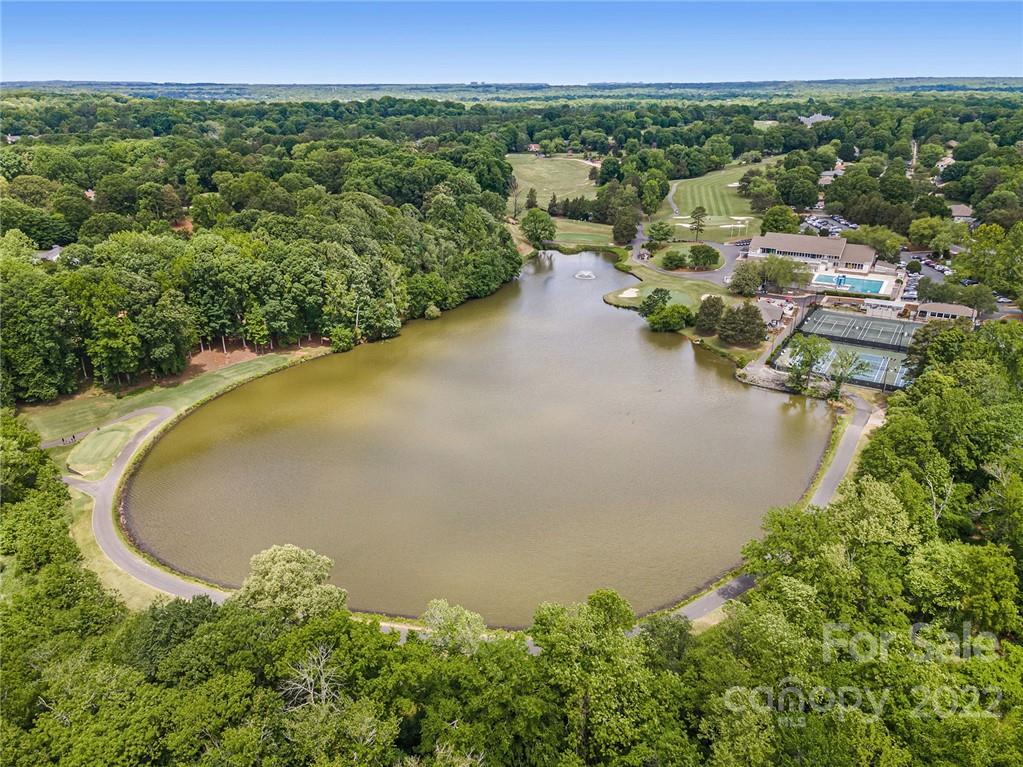 4525 Rounding Run Road Charlotte, NC 28277 - Photo 43 of 44 an aerial view of a house with a yard and lake view