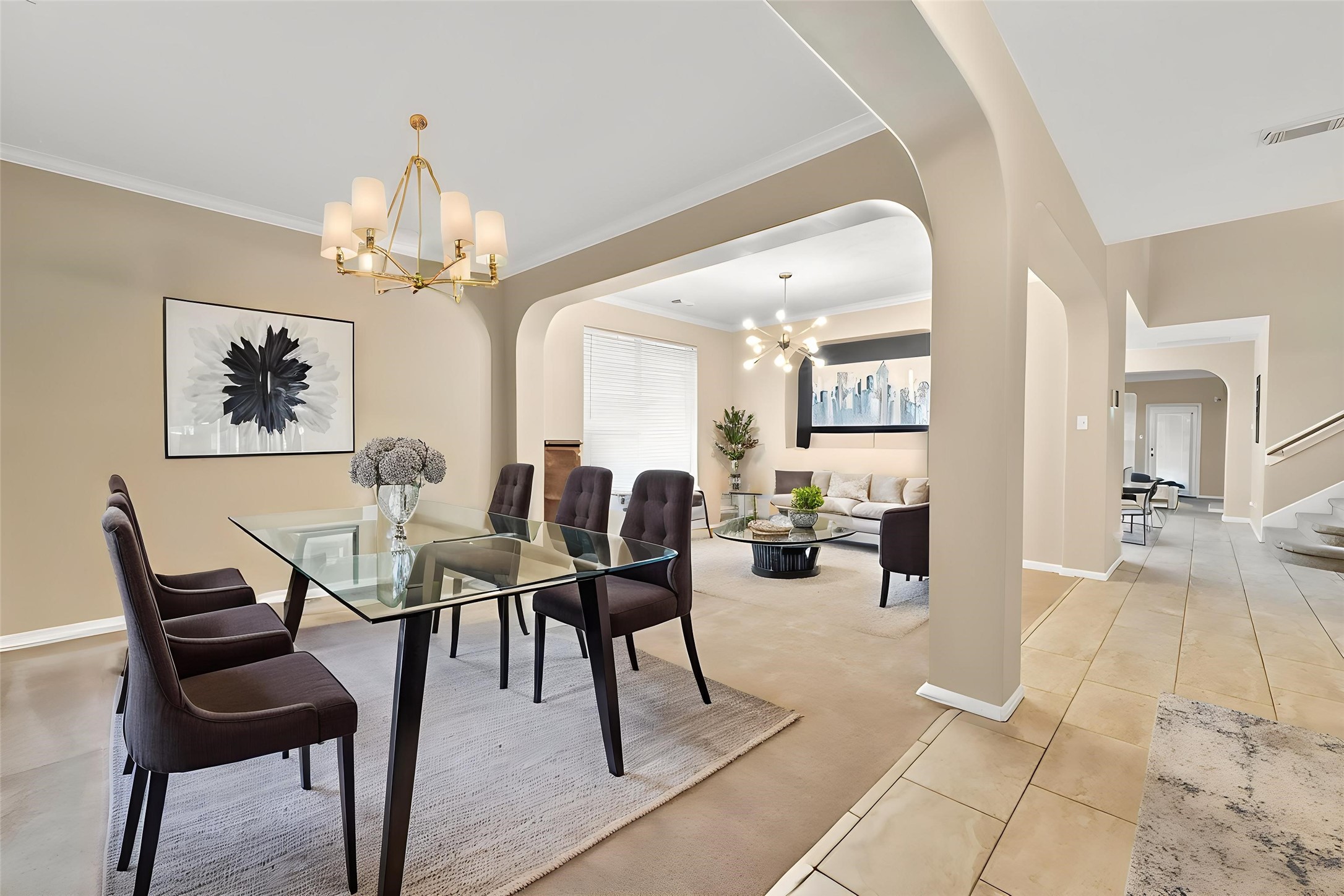 3203 Ruffin Green Court Fresno, TX 77545 - Photo 2 of 20 a view of a dining room with furniture and chandelier