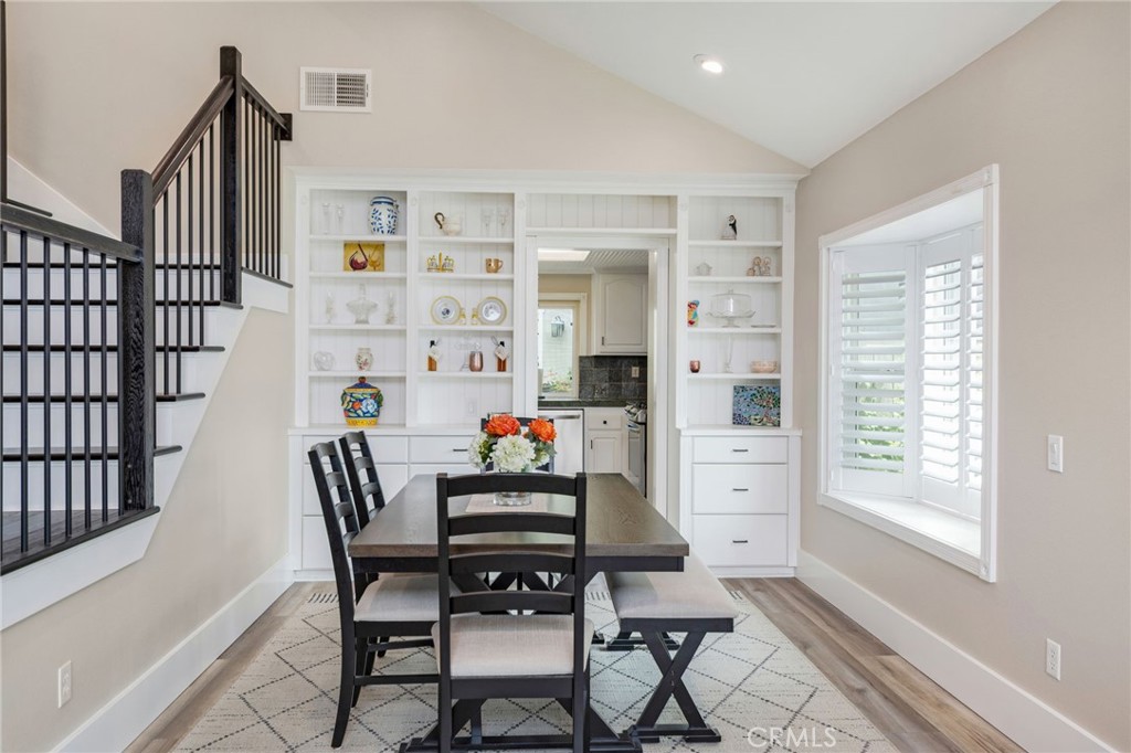 109 Cinnamon Ridge Road Brea, CA 92821 - Photo 16 of 67 Dining room area including built in shelving and drawers leading into kitchen.