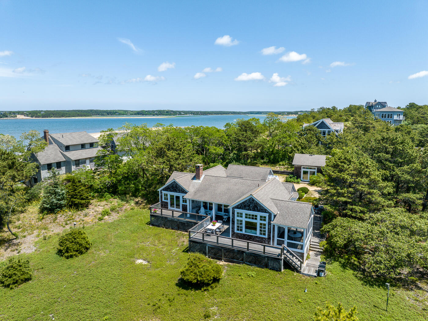 125 2nd Street Wellfleet, MA 02667 - Photo 45 of 75 an aerial view of a house with swimming pool and large trees