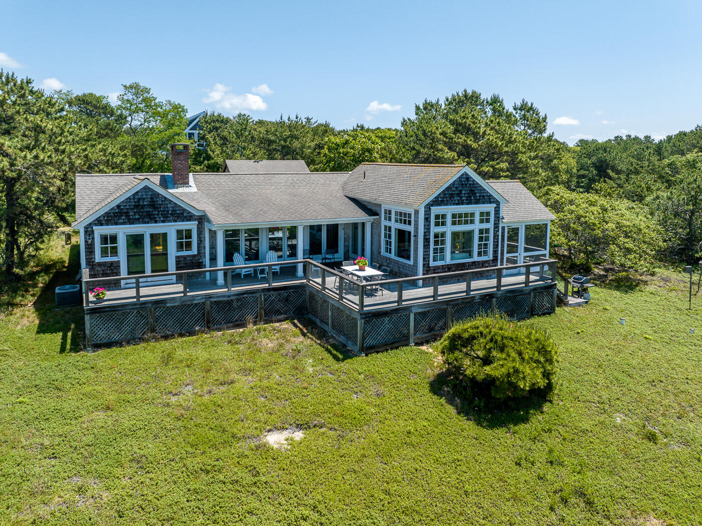 125 2nd Street Wellfleet, MA 02667 - Photo 47 of 75 a aerial view of a house with swimming pool and deck