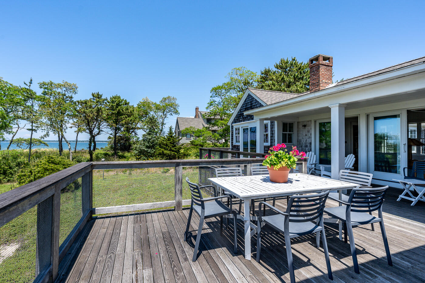 125 2nd Street Wellfleet, MA 02667 - Photo 54 of 75 a view of a dining tables and chairs in patio of the house