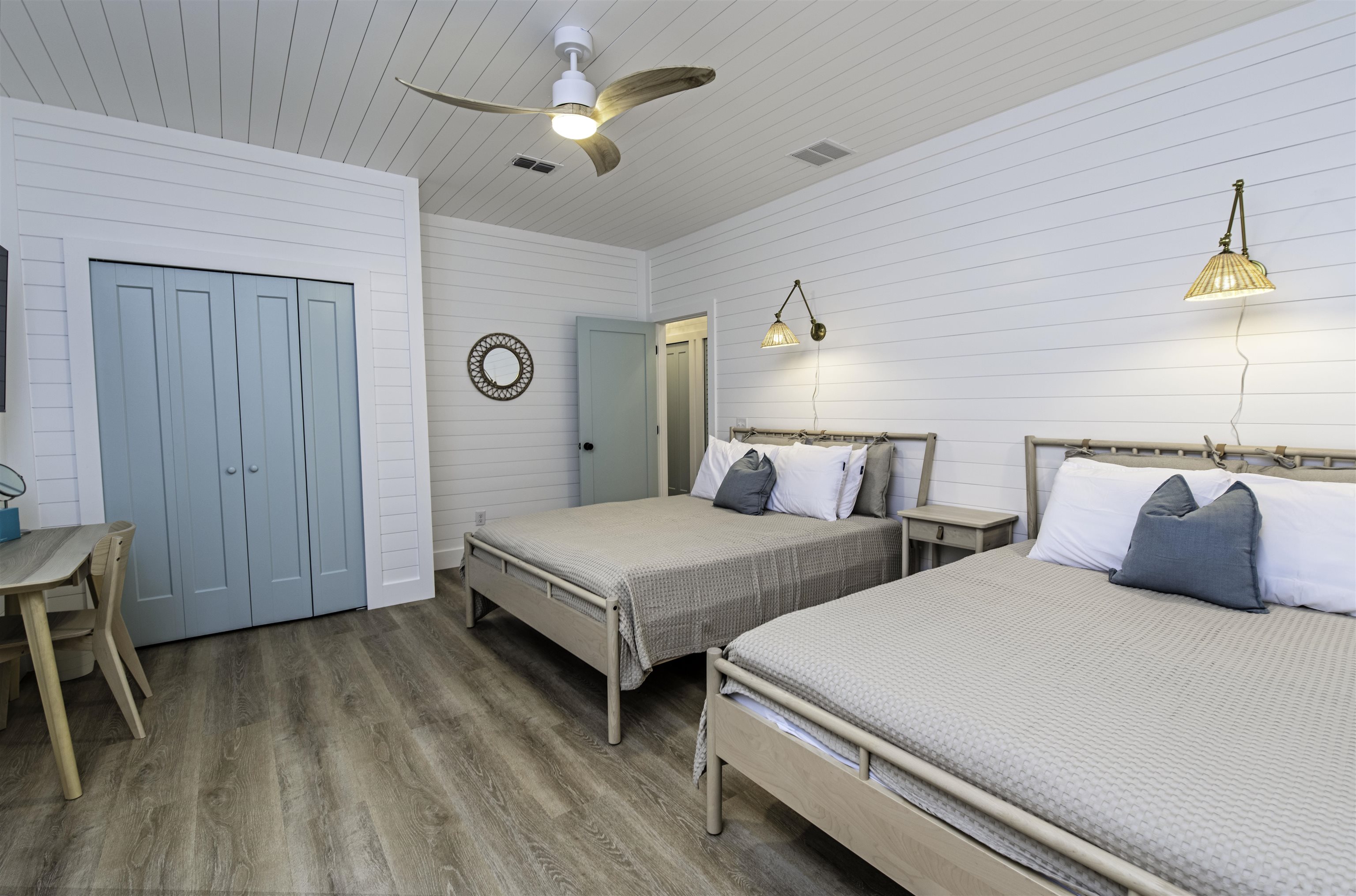 18 Inlet Place St. Augustine, FL 32080 - Photo 19 of 89 a bedroom with two beds and a chandelier