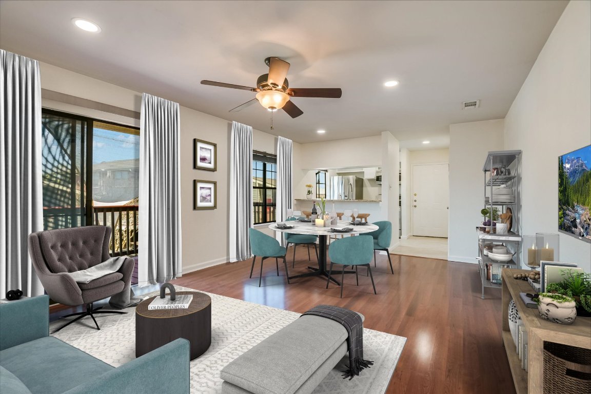 2215 Post Road, Unit 2037 Austin, TX 78704 - Photo 1 of 1 a living room with furniture or outdoor view and a large window